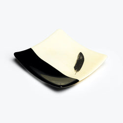 Feathers Dessert Plate <br> 7” x 7”